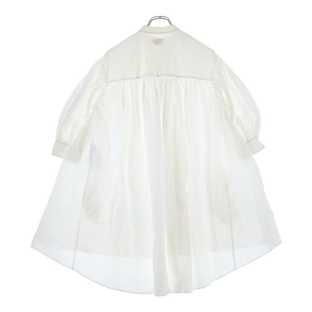 Alexander McQueen(アレキサンダーマックイーン) ノーカラー コットン ドレスシャツワンピース ホワイト レディース 665411 QAAAD