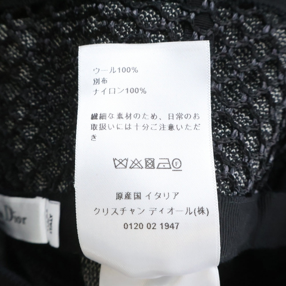 Christian Dior(クリスチャンディオール) ツイード調 ウール プリーツ ロングスカート グレー レディース 251J55A1186