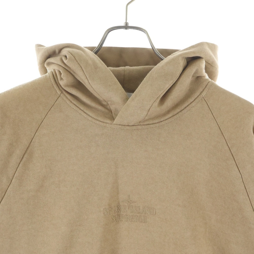 SUPREME(シュプリーム) 22SS × STONE ISLAND Stripe Hooded Sweatshirt ストーンアイランド ストライプ プルオーバーパーカーフーディー ベージュ 7625601S2