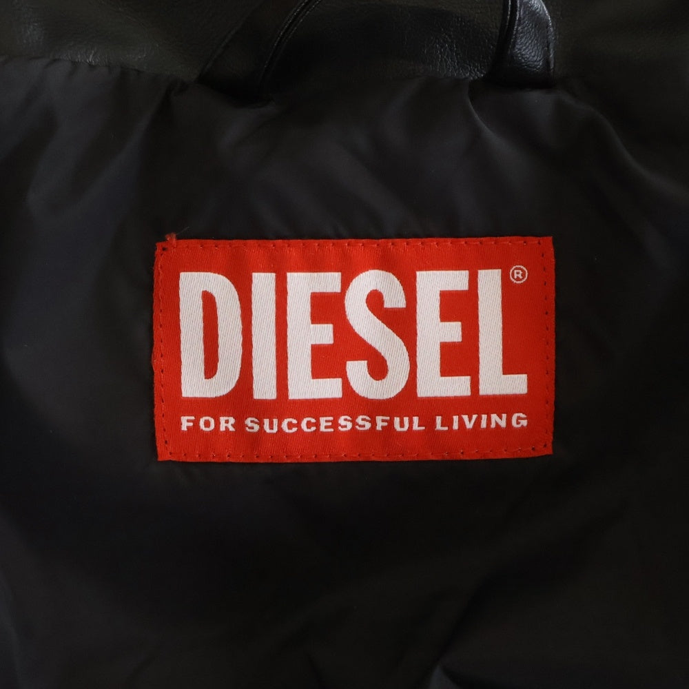 DIESEL(ディーゼル) W-MYLEY フェイクレザー パファージャケット ブラック A20928