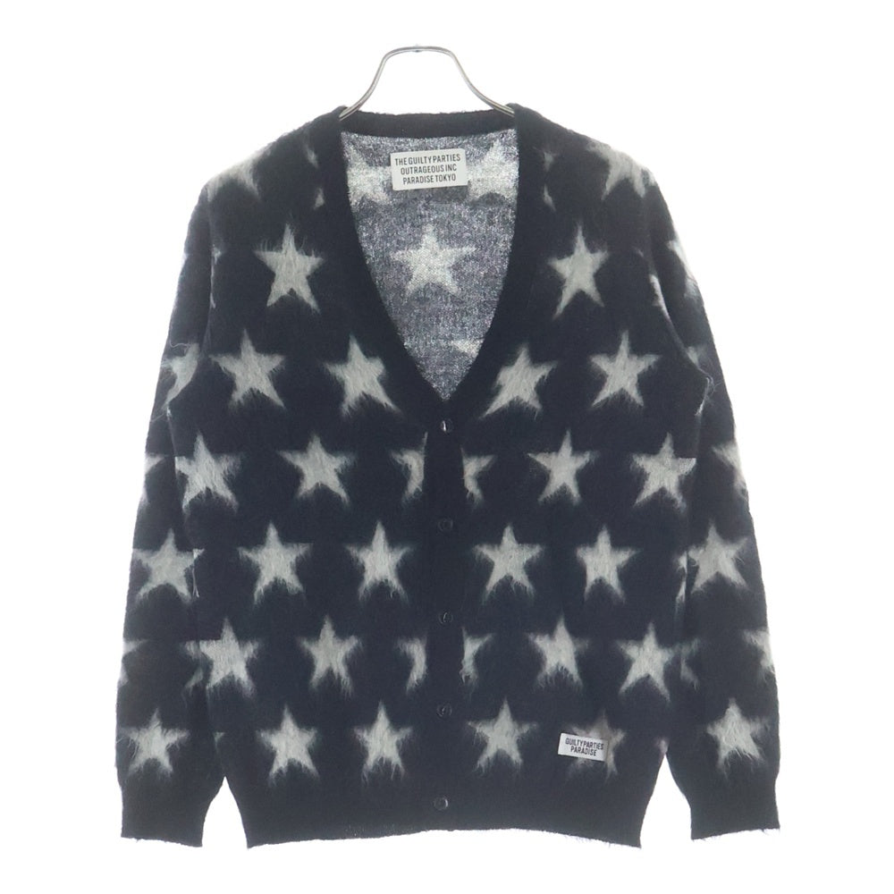 WACKO MARIA(ワコマリア) 12AW スター柄 モヘヤ カーディガン ニット ブラック/グレー