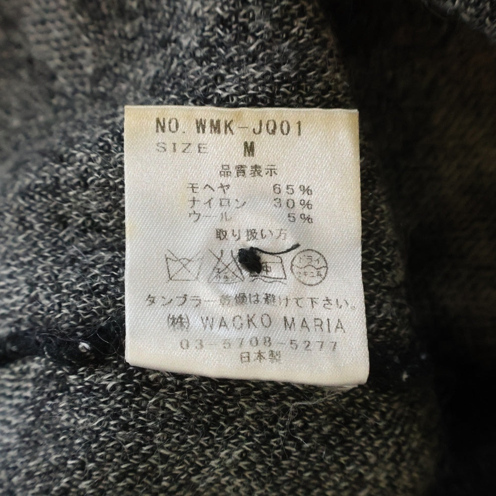 WACKO MARIA(ワコマリア) 12AW スター柄 モヘヤ カーディガン ニット ブラック/グレー