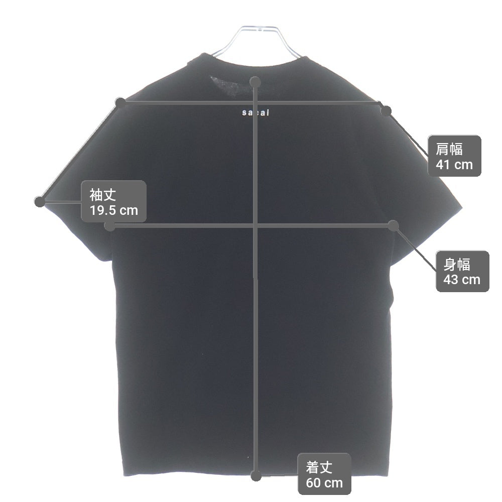 Sacai(サカイ) 19AW BAR ITALIA TEE バーイタリア 半袖Tシャツ カットソー ブラック 19-0006S