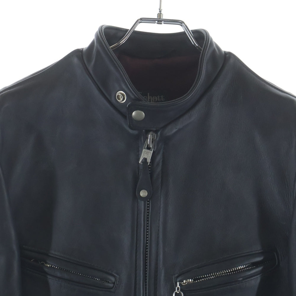 SCHOTT(ショット) 641XX Cow Leather Single Riders Jacket 牛革 シングルライダースジャケット ブラック 7009