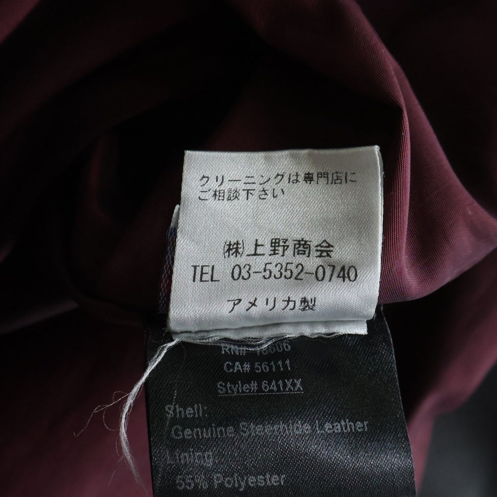 SCHOTT(ショット) 641XX Cow Leather Single Riders Jacket 牛革 シングルライダースジャケット ブラック 7009