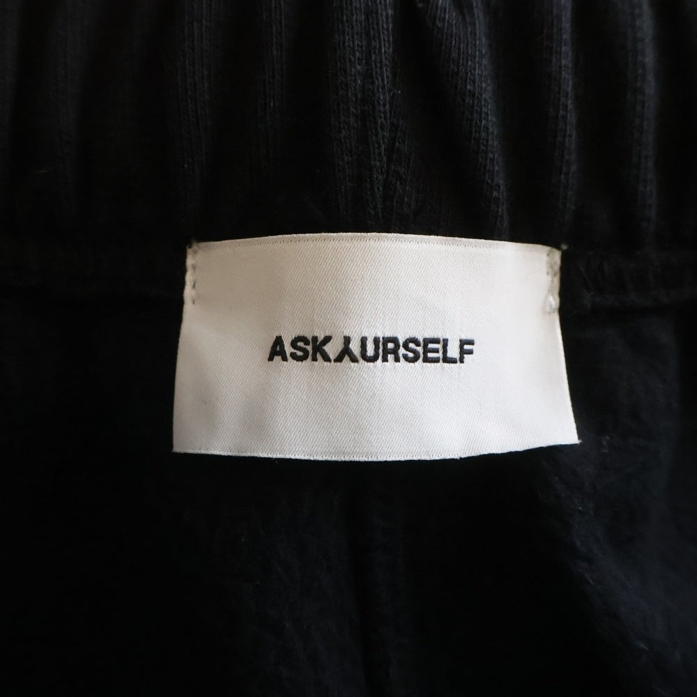 ASKYURSELF(アスクユアセルフ) サイドポケット スウェット ジョガーパンツ ブラック