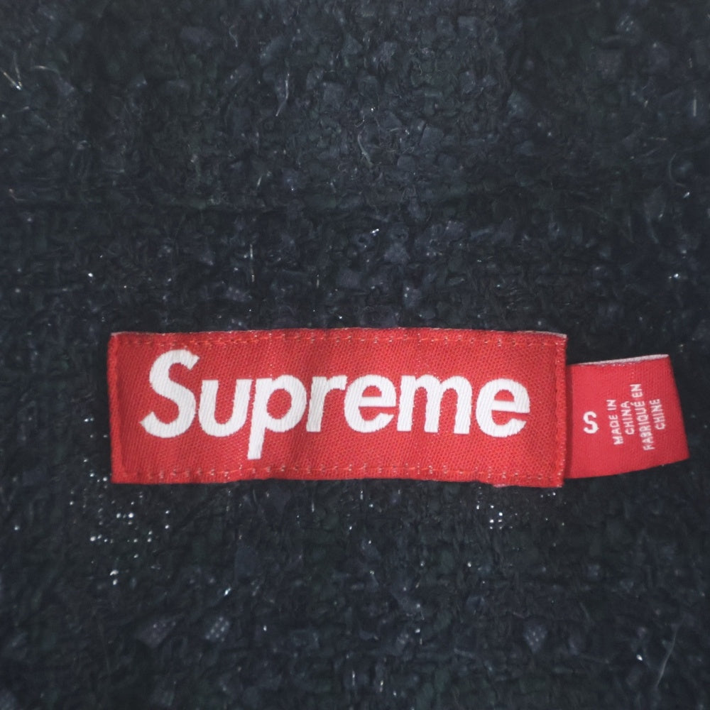SUPREME(シュプリーム) 24AW Boucle Zip Up Shirt ブークレ ジップアップシャツ ブラック