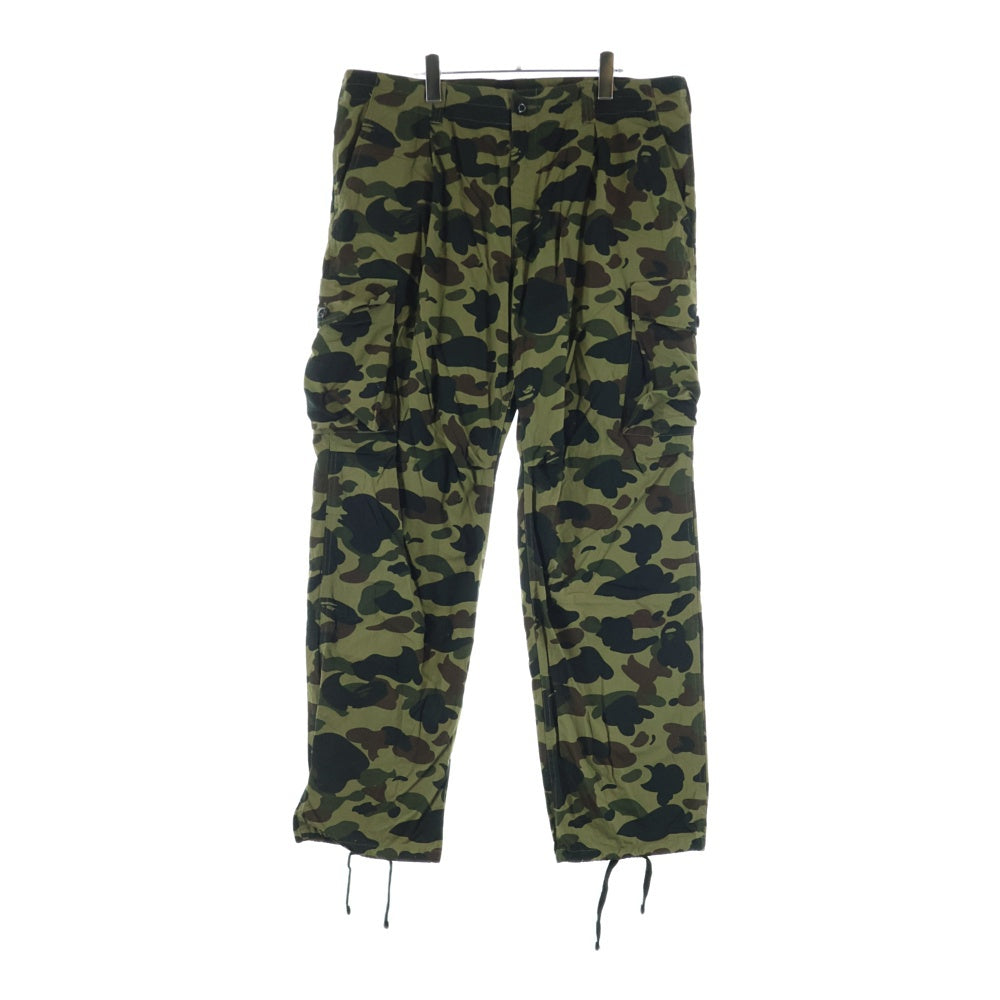 A BATHING APE(アベイシングエイプ) 1ST CAMO REGULAR FIT 6 POCKET PANTS エイプカモ 迷彩 総柄 レギュラー カーゴパンツ カーキ 001PTH801017M