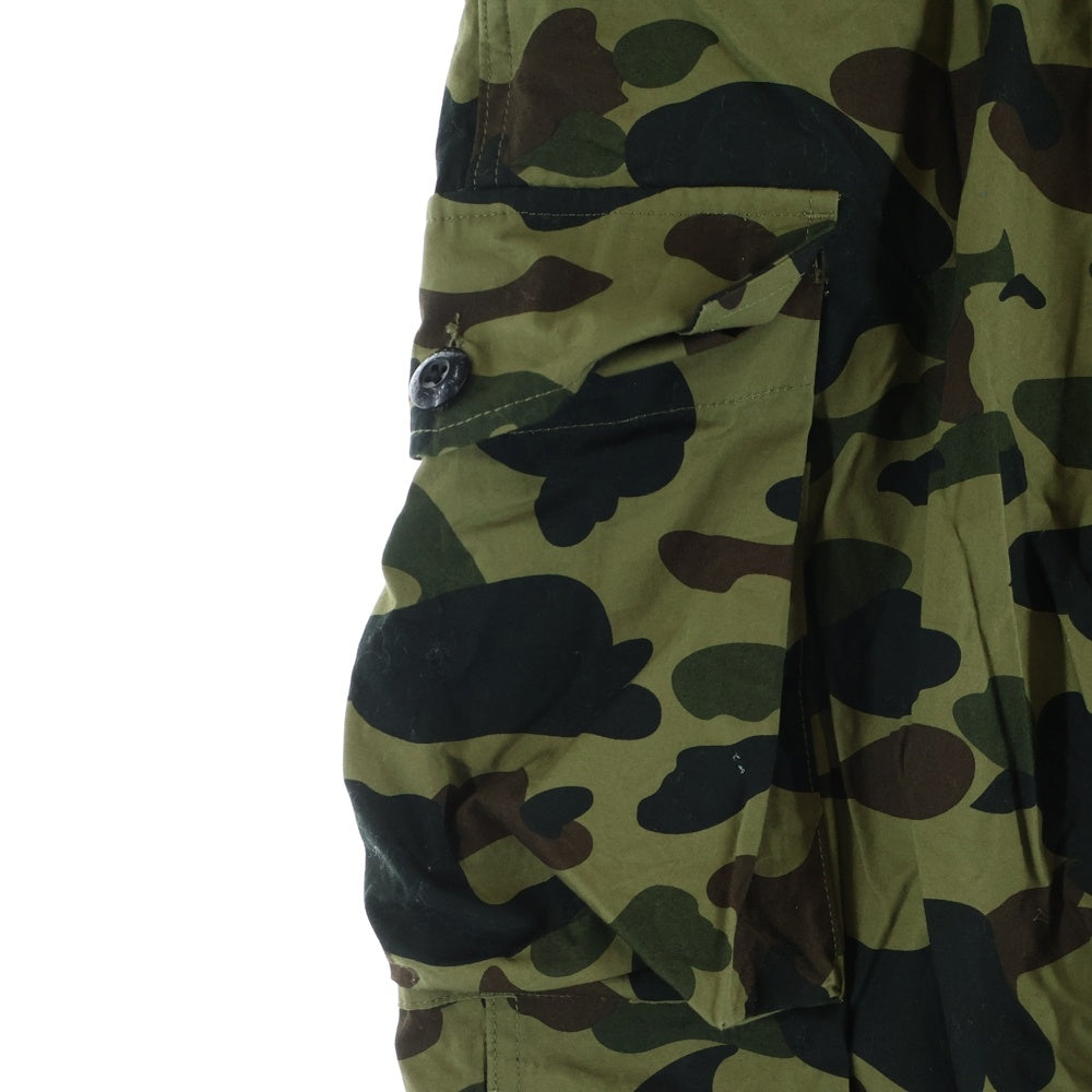 A BATHING APE(アベイシングエイプ) 1ST CAMO REGULAR FIT 6 POCKET PANTS エイプカモ 迷彩 総柄 レギュラー カーゴパンツ カーキ 001PTH801017M