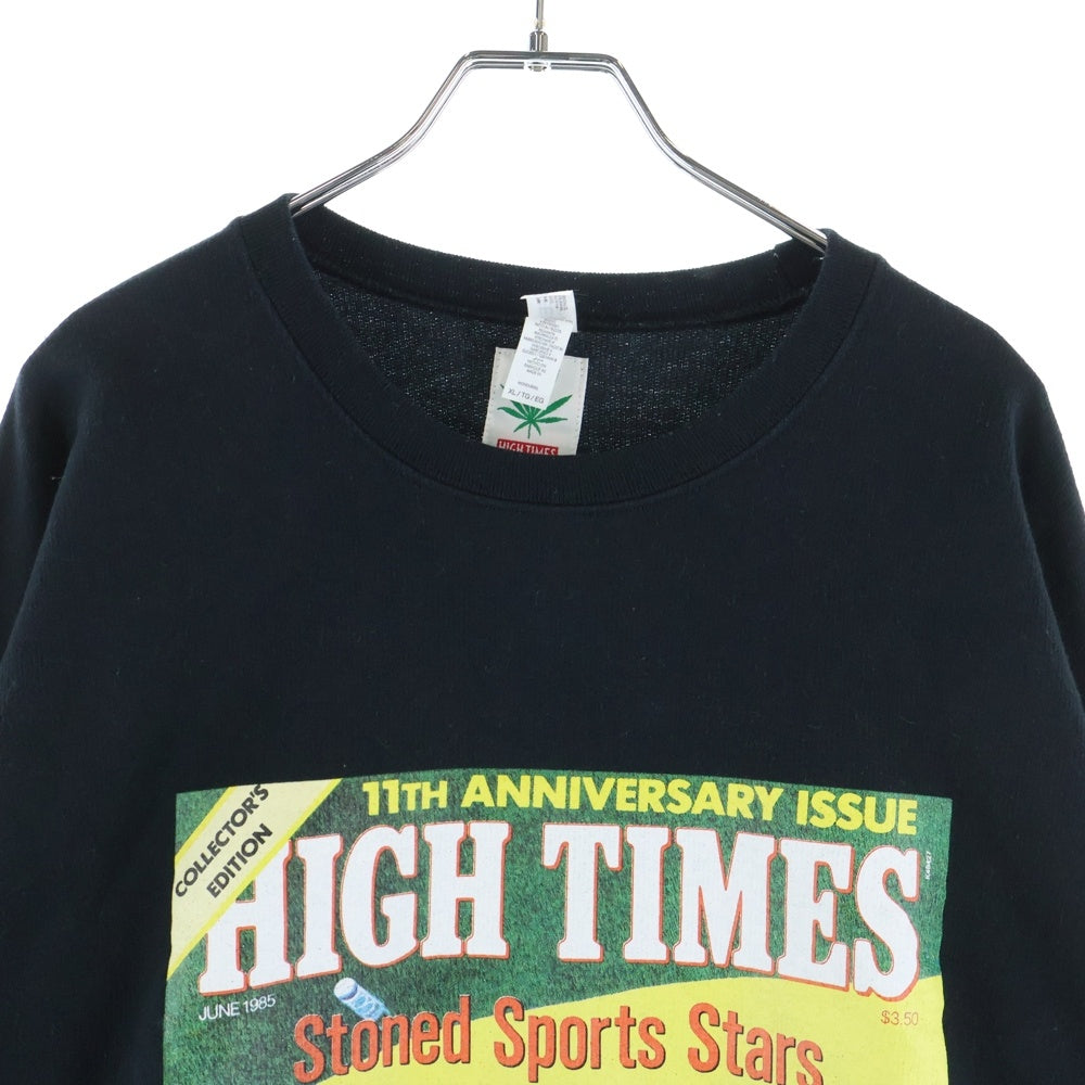 WACKO MARIA(ワコマリア) 24SS ×HIGH TIMES CREW NECK SWEAT SHIRT ハイタイムズ フロントプリント クルーネック スウェット トレーナー ブラック