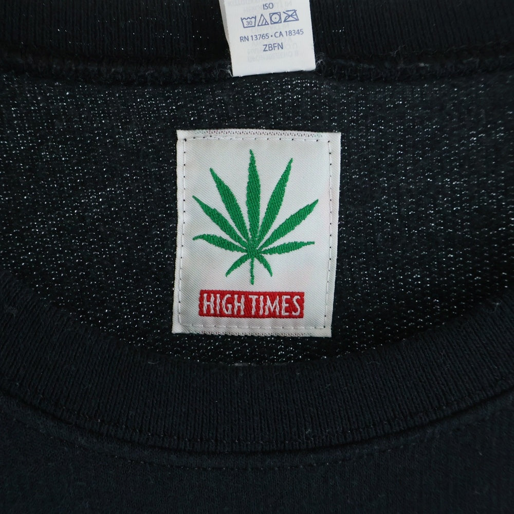 WACKO MARIA(ワコマリア) 24SS ×HIGH TIMES CREW NECK SWEAT SHIRT ハイタイムズ フロントプリント クルーネック スウェット トレーナー ブラック