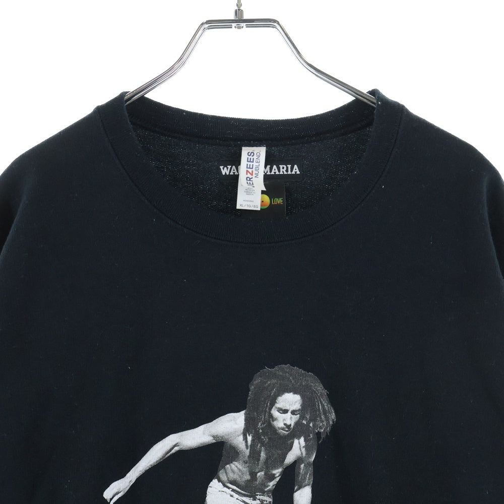 WACKO MARIA(ワコマリア) 24SS BOB MARLEY CREW NECK SWEAT SHIRT ボブマーリー 両面プリント クルーネック スウェット トレーナー ブラック