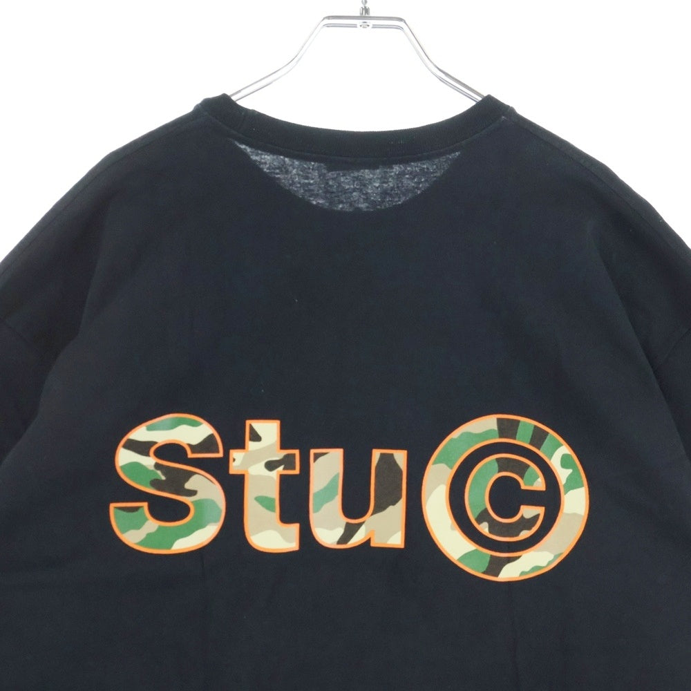 STUSSY(ステューシー) STU C. CAMO CAMO TEE フロント カモ柄ロゴプリント 半袖Tシャツ カットソー ブラック