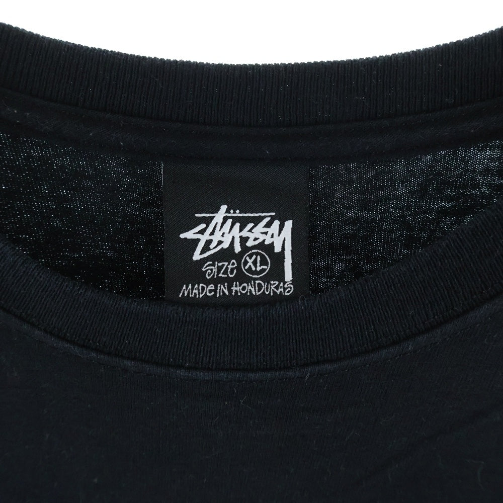 STUSSY(ステューシー) STU C. CAMO CAMO TEE フロント カモ柄ロゴプリント 半袖Tシャツ カットソー ブラック