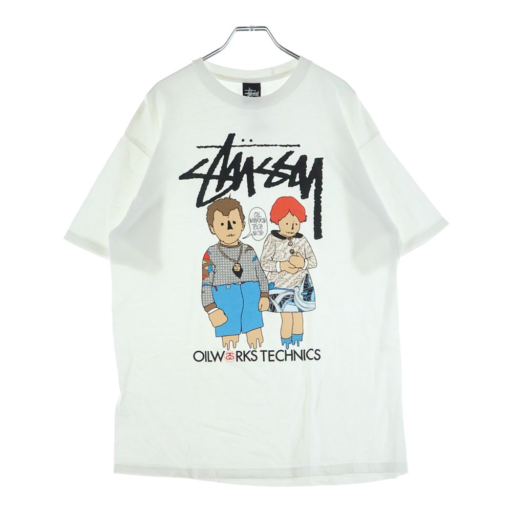 STUSSY(ステューシー) ×OILWORKS TECHNICS TEE オイルワークス テクニックス 両面プリント 半袖Tシャツ カットソー ホワイト