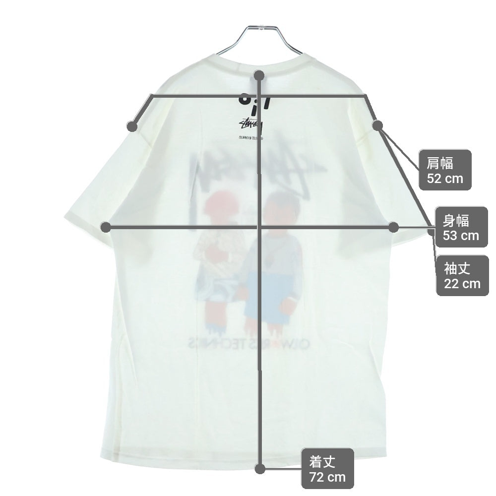 STUSSY(ステューシー) ×OILWORKS TECHNICS TEE オイルワークス テクニックス 両面プリント 半袖Tシャツ カットソー ホワイト
