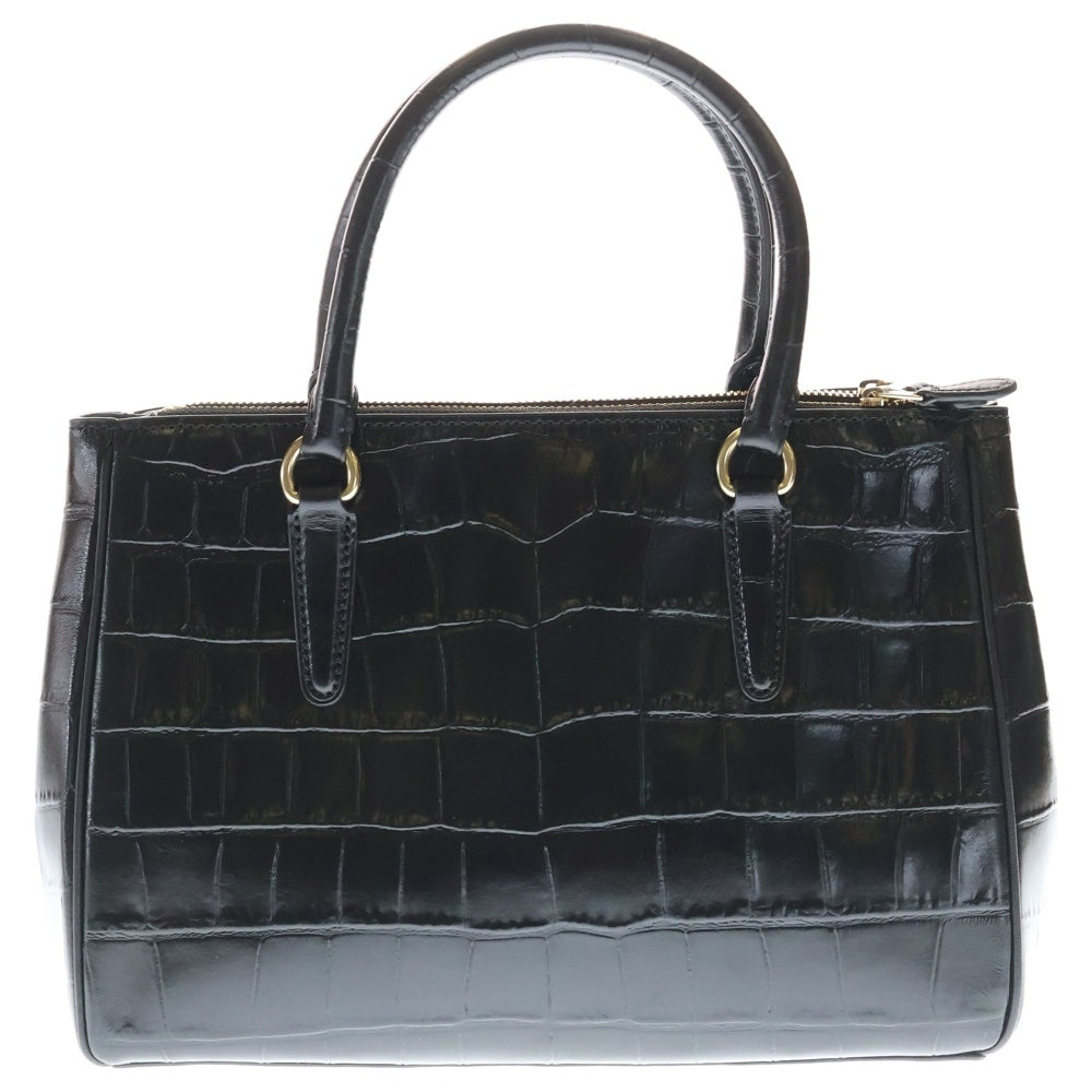 COACH(コーチ) クロコ型押し 2WAY ハンドバッグ ショルダーバッグ ブラック ゴールド金具 H1947-F44960 レディース