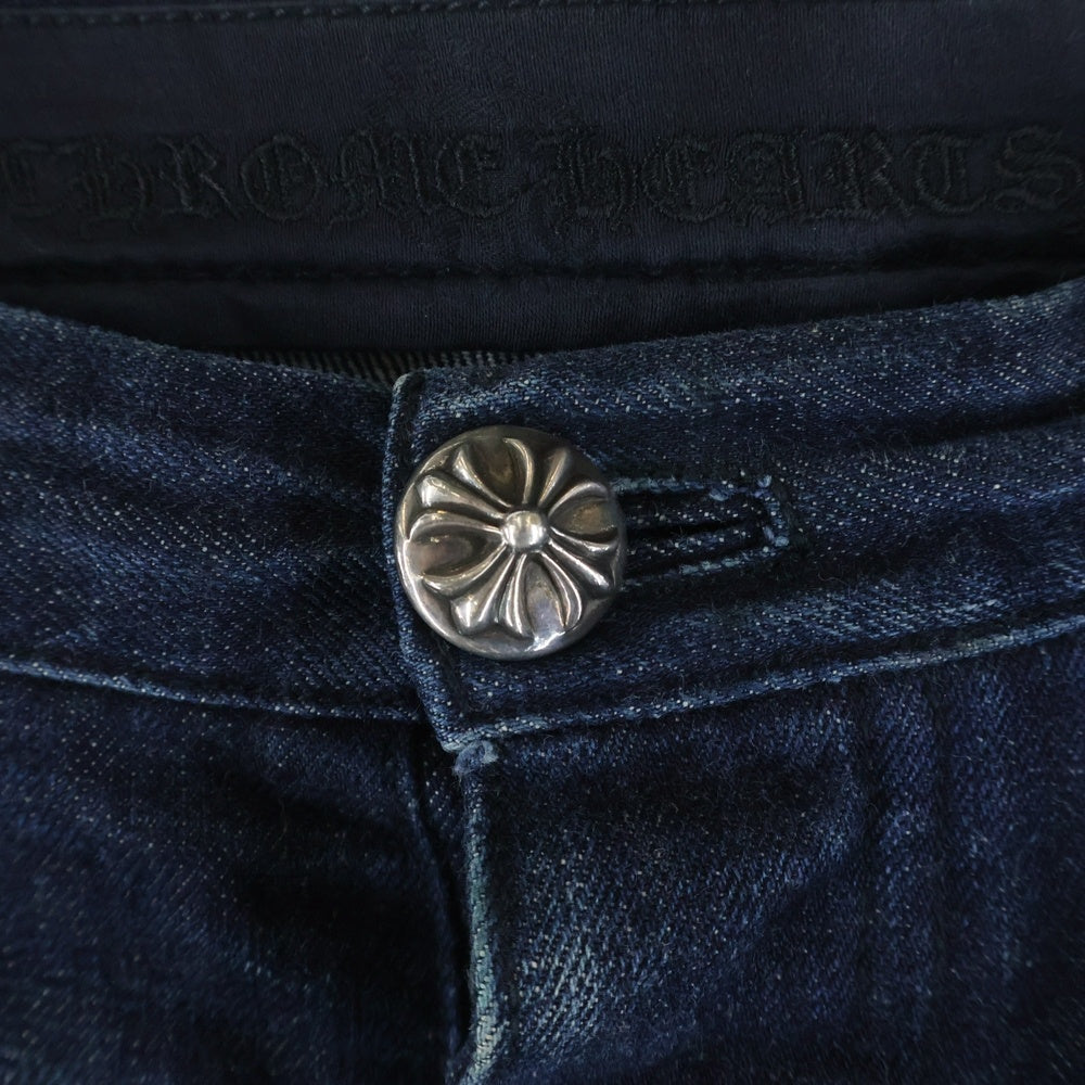 CHROME HEARTS(クロムハーツ) クロスボールボタン ボタンフライ デニム ショーツ ハーフパンツ インディゴ