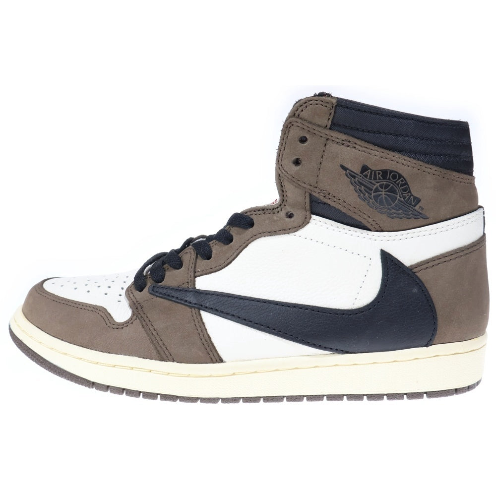 NIKE(ナイキ) ×TRAVIS SCOTT AIR JORDAN 1 RETRO HIGH OG TS SP トラヴィススコット エアジョーダン1 ハイカットスニーカー ブラウン/ホワイト US11/28cm CD4487-100