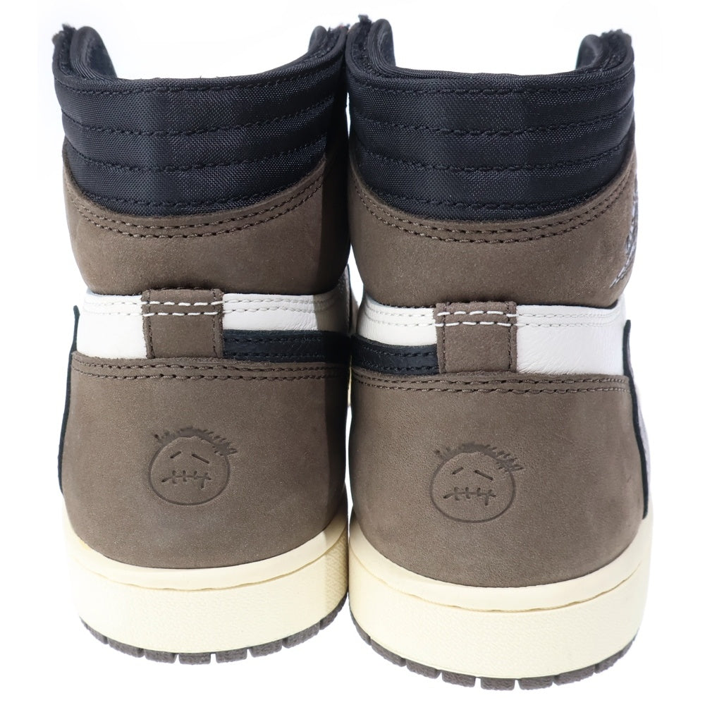 NIKE(ナイキ) ×TRAVIS SCOTT AIR JORDAN 1 RETRO HIGH OG TS SP トラヴィススコット エアジョーダン1 ハイカットスニーカー ブラウン/ホワイト US11/28cm CD4487-100
