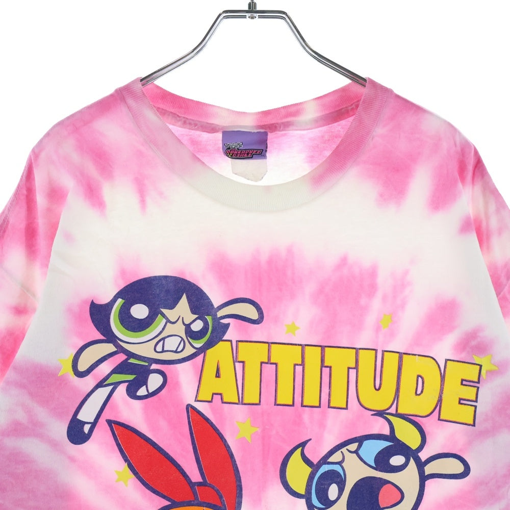 VINTAGE(ヴィンテージ) 00s Cartoon Network The Powerpuff Girls Members Tie Dye カートゥーンネットワーク ザ・パワーパフガールズ タイダイ フロントプリント 半袖Tシャツ