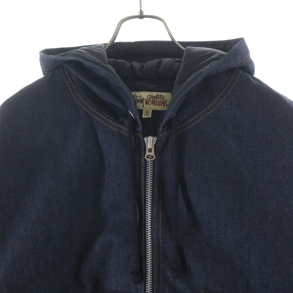 STUSSY(ステューシー) 25SS INSULATED WORK JACKET RAW DENIM インスレイテッド ジップアップ フーディー ワーク デニムジャケット インディゴ 115835