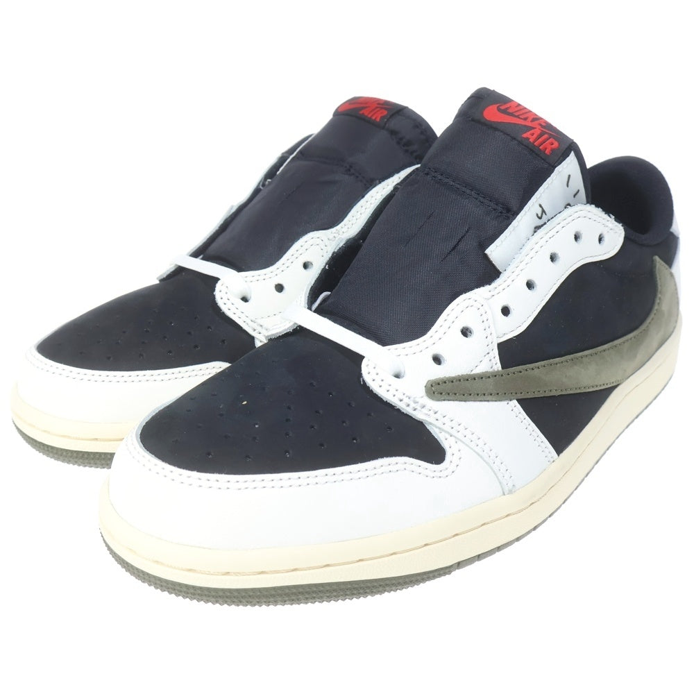 NIKE(ナイキ) ×TRAVIS SCOTT WMNS AIR JORDAN 1 LOW OG Medium Olive トラヴィススコット エアジョーダン1 ローカットスニーカー オリーブ カーキ US9.5/27.5cm DZ4137-106