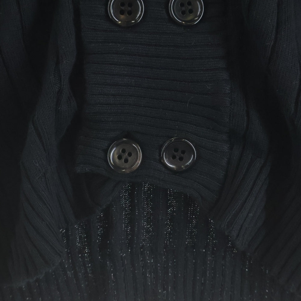 JOHN SMEDLEY(ジョンスメドレー) ダブルボタン コットン 長袖カーディガン ブラック