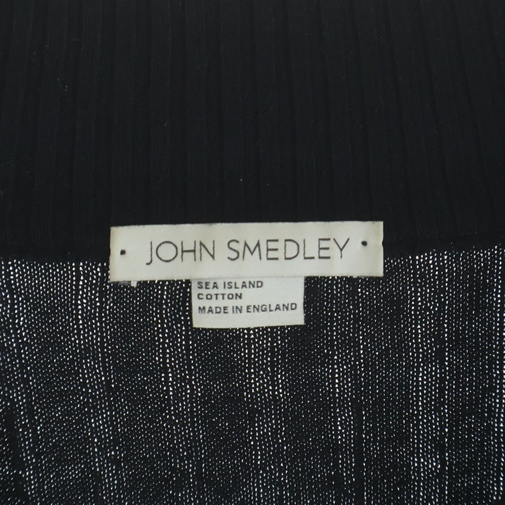JOHN SMEDLEY(ジョンスメドレー) ダブルボタン コットン 長袖カーディガン ブラック