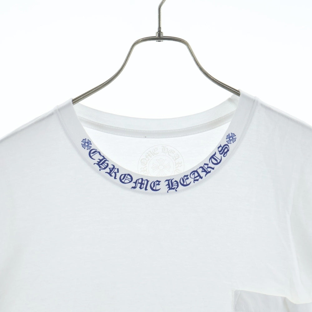 CHROME HEARTS(クロムハーツ) Neck Logo S/S Tee ネックロゴプリント クルーネック 半袖Tシャツ カットソー ホワイト