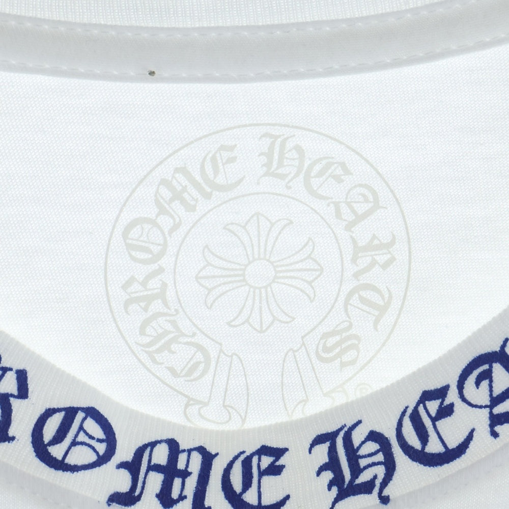 CHROME HEARTS(クロムハーツ) Neck Logo S/S Tee ネックロゴプリント クルーネック 半袖Tシャツ カットソー ホワイト