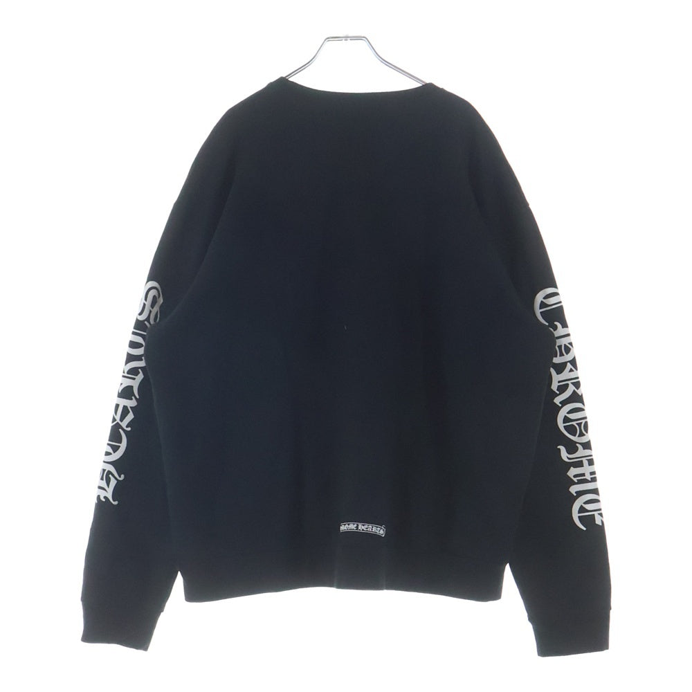 CHROME HEARTS(クロムハーツ) SWTSHRT PLVR ネックロゴプリント クルーネック スウェットトレーナー ブラック