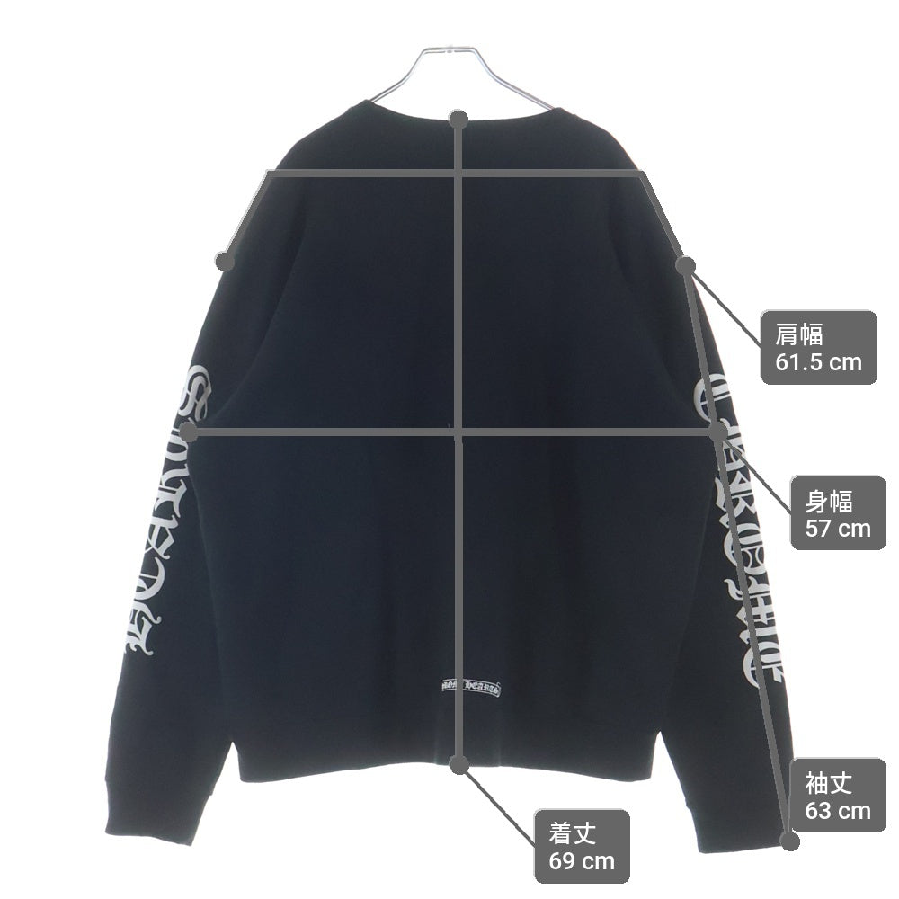 CHROME HEARTS(クロムハーツ) SWTSHRT PLVR ネックロゴプリント クルーネック スウェットトレーナー ブラック