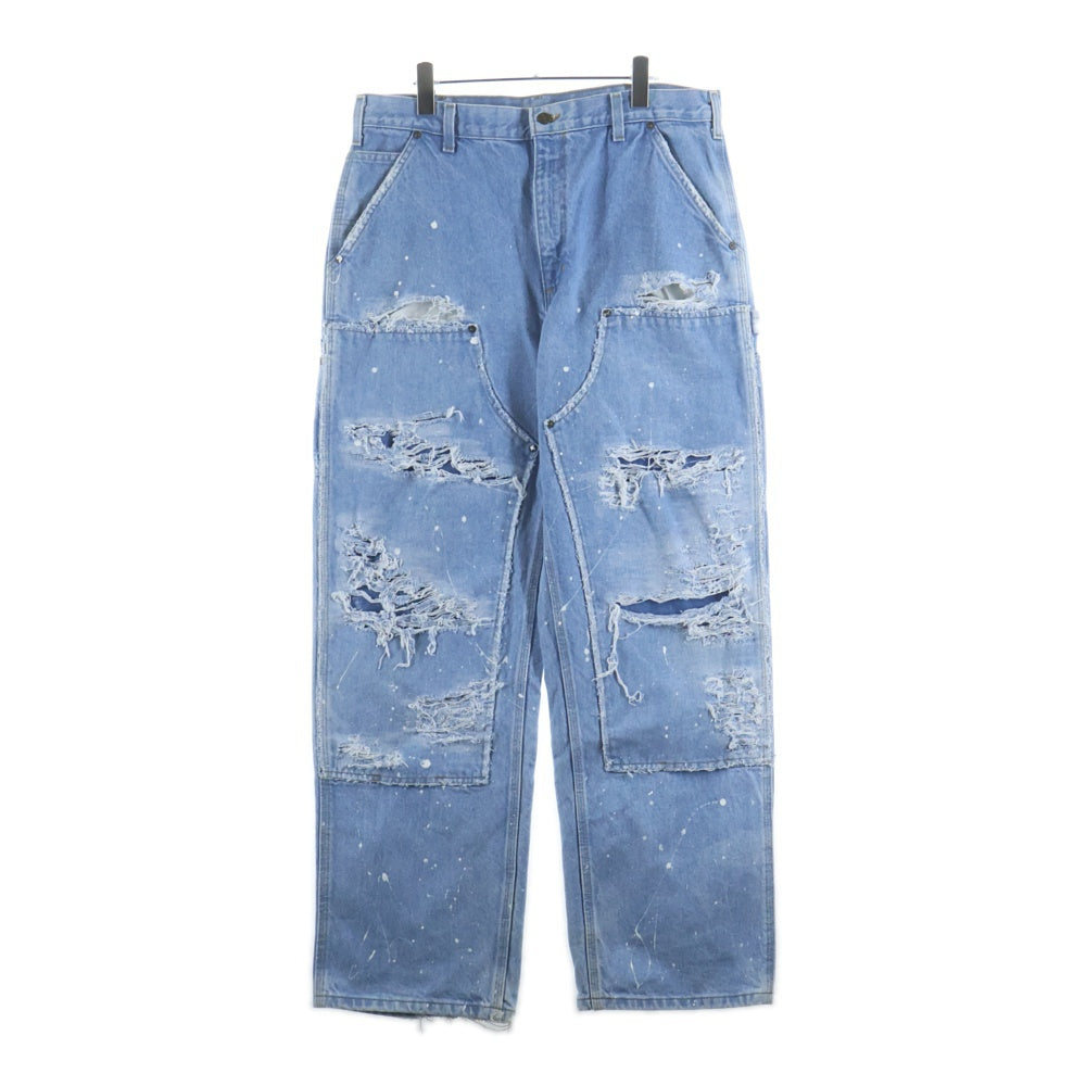 CARHARTT(カーハート) DOUBLE KNEE PANT クラッシュ加工 ペンキ ダブルニー ワークペインター デニムパンツ インディゴ B73 DST
