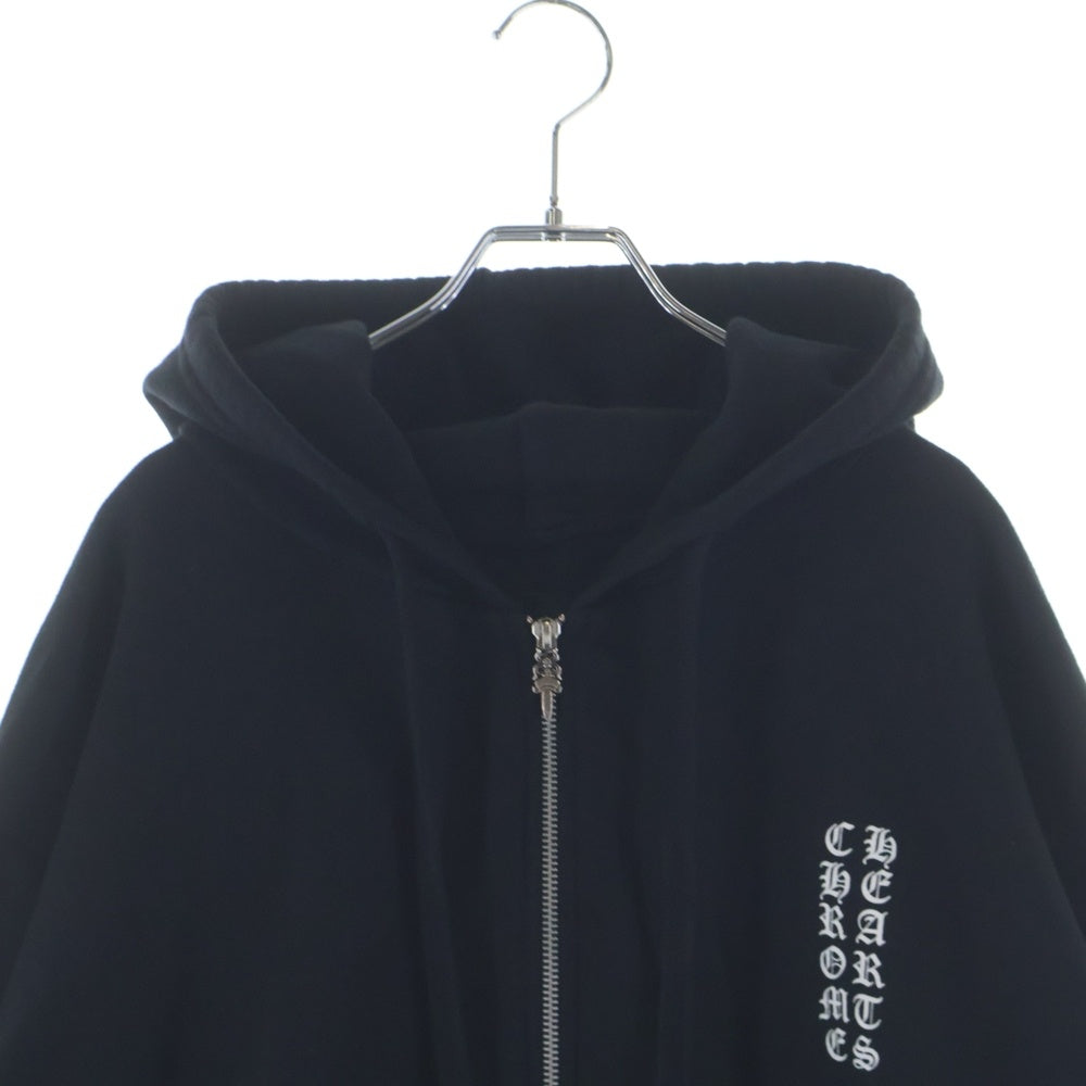 CHROME HEARTS(クロムハーツ) SWTSHRT HD ZIP アームロゴ ジップアップ スウェットパーカー フーディ ブラック
