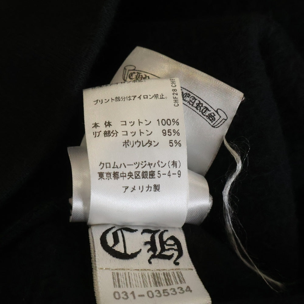 CHROME HEARTS(クロムハーツ) SWTSHRT PLVR 袖フローラルバックホースシュープリント プルオーバースウェットパーカー フーディ ブラック