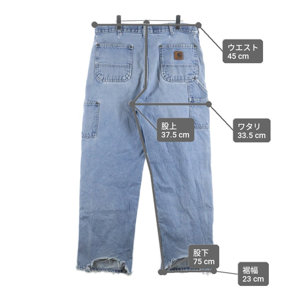 CARHARTT(カーハート) DOUBLE KNEE PANT クラッシュ加工 ダブルニー ワークペインター デニムパンツ インディゴ B73 DST