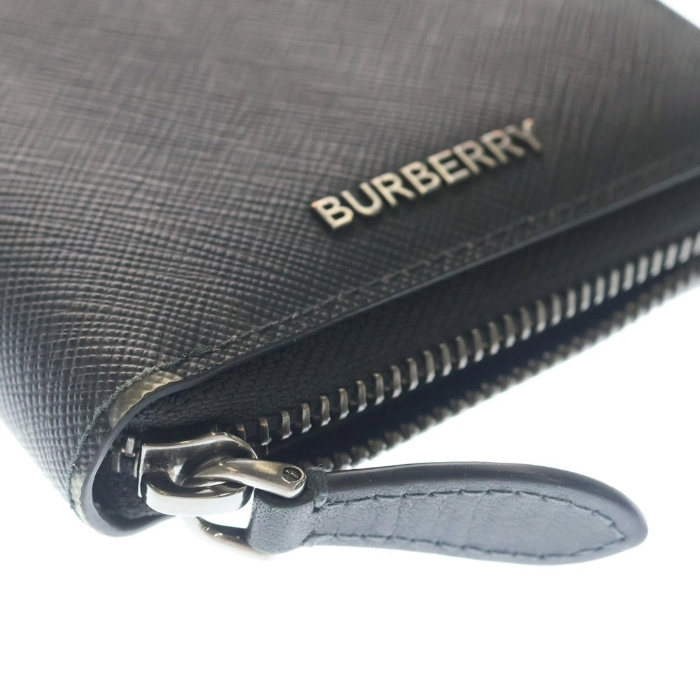 BURBERRY(バーバリー) Check Zip Wallet ロゴ チェック ジップウォレット 長財布 ブラック 8070254