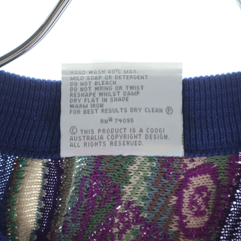 COOGI(クージー) 3D DESIGN KNIT SWEATER ケーブル コットン 長袖ニットセーター マルチカラー