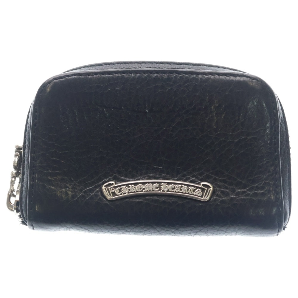CHROME HEARTS(クロムハーツ) COIN CASE ダガーラウンドジップレザーコインケース 財布 ブラック