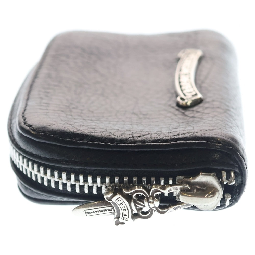 CHROME HEARTS(クロムハーツ) COIN CASE ダガーラウンドジップレザーコインケース 財布 ブラック