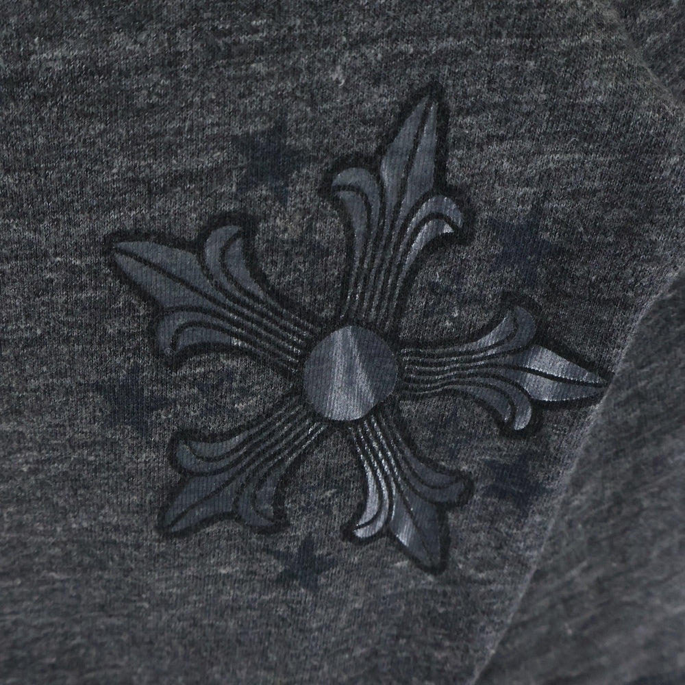 CHROME HEARTS(クロムハーツ) スタープリント ラグランスリーブ 七分袖ヘンリーネックTシャツ カットソー グレー