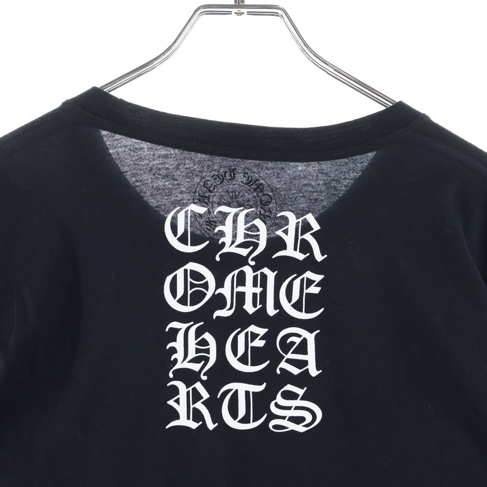 CHROME HEARTS(クロムハーツ) Vertical Logo Tee ヴァーティカルロゴ 長袖Tシャツ 胸ポケットロゴ バックロゴ 長袖カットソー ホワイト/ブラック