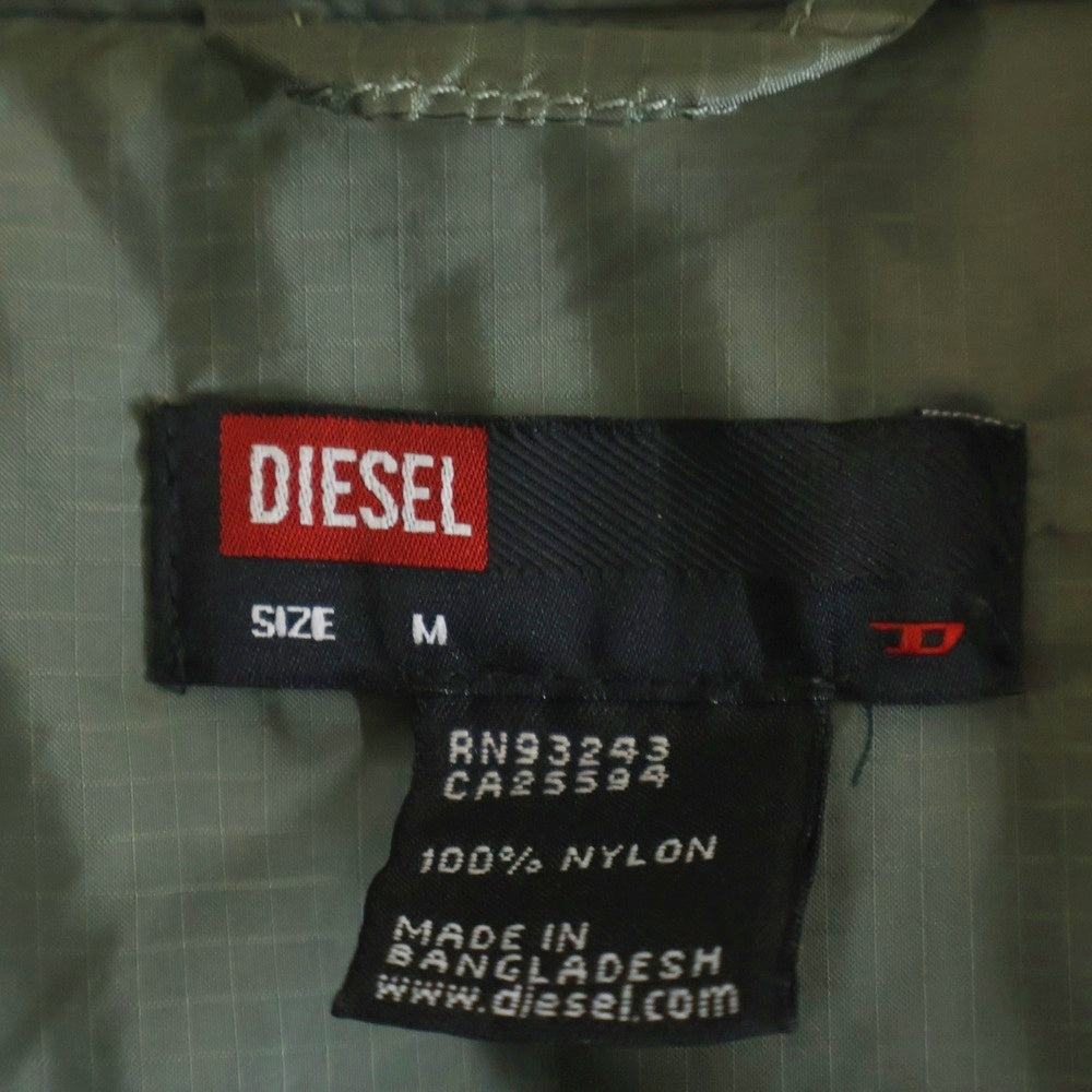 DIESEL(ディーゼル) キルティング ハイネック ダウンコート カーキ