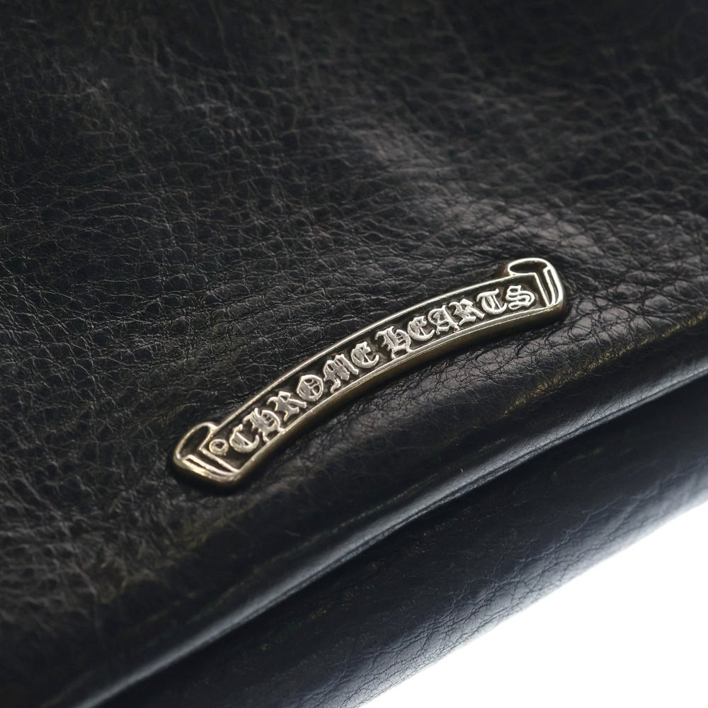 CHROME HEARTS(クロムハーツ) BIG SPOON ビッグスプーン クロスボタン レザー財布 ウォレット ブラック