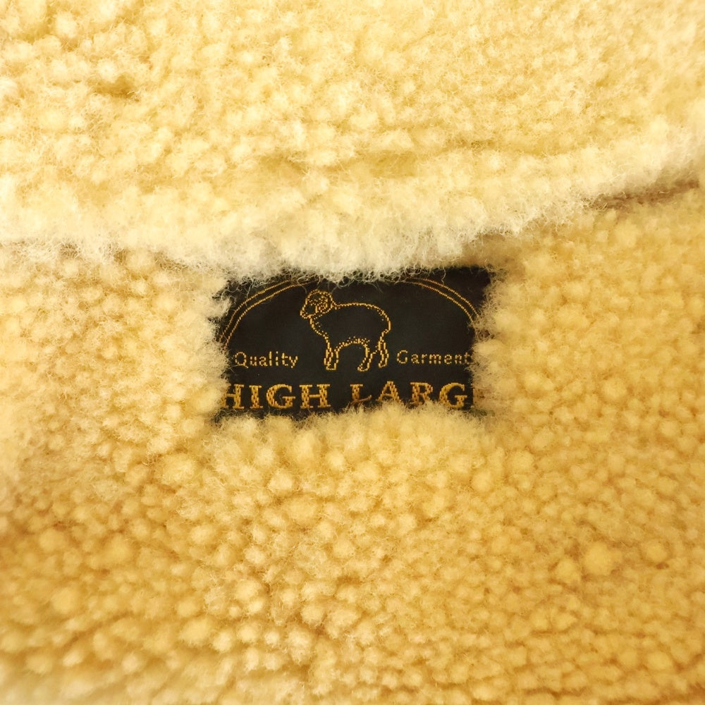 HIGH LARGE LEATHERS(ハイラージレザーズ) Oklahoma City Mouton Jacket オクラホマシティ 1st Type シープスキンレザー ムートン ボアジャケット ベージュ HL005001