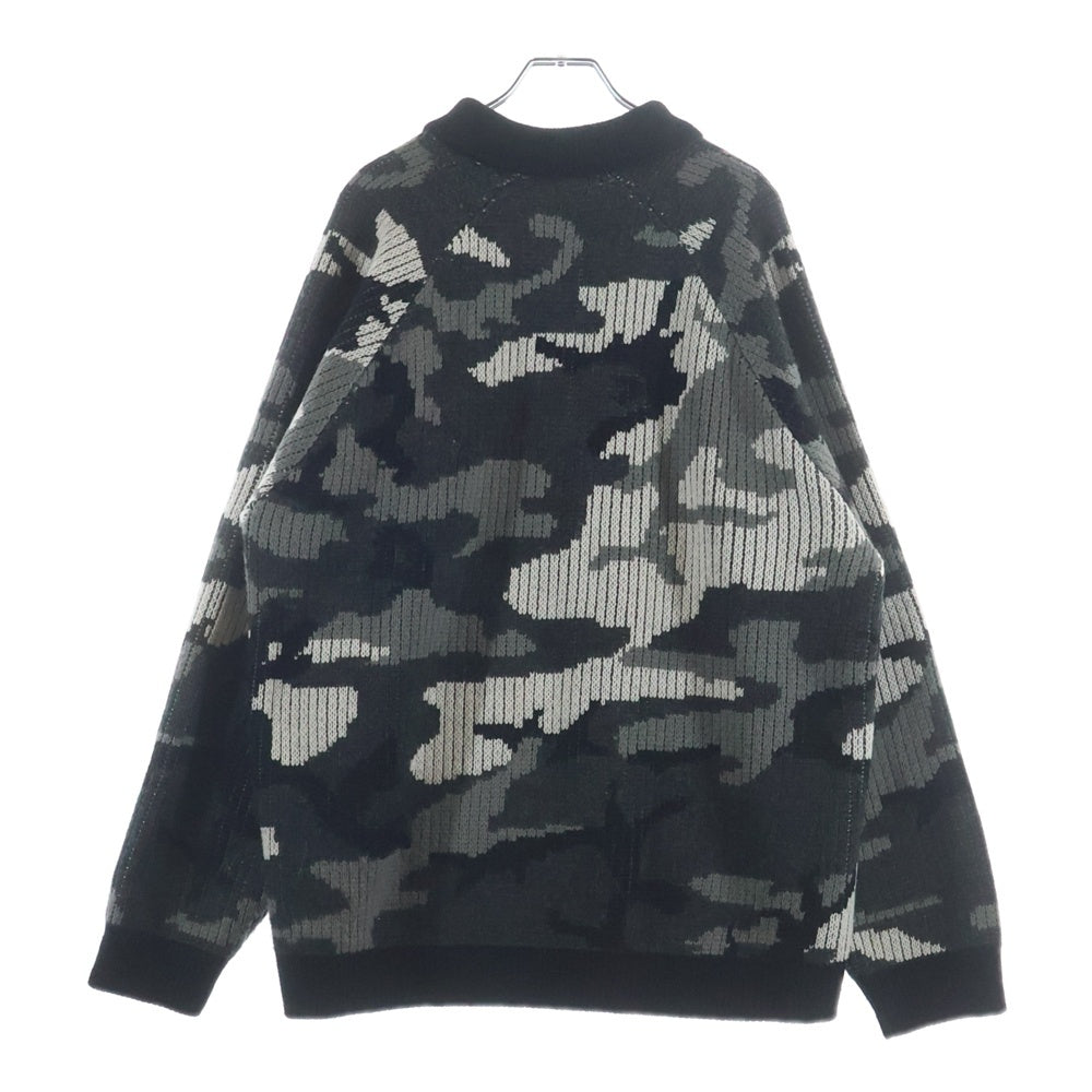 SUPREME(シュプリーム) 25AW Small Box Polo Sweater スモールボックスロゴ カモ柄 ポロスウェット ニット セーター グレー