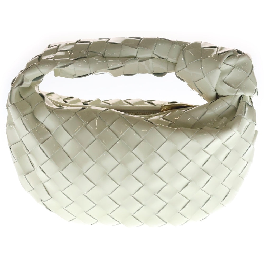 BOTTEGA VENETA(ボッテガヴェネタ) ミニ ジョディ イントレチャート エナメル パテントレザー ハンドバッグ ホワイト 651876 レディース