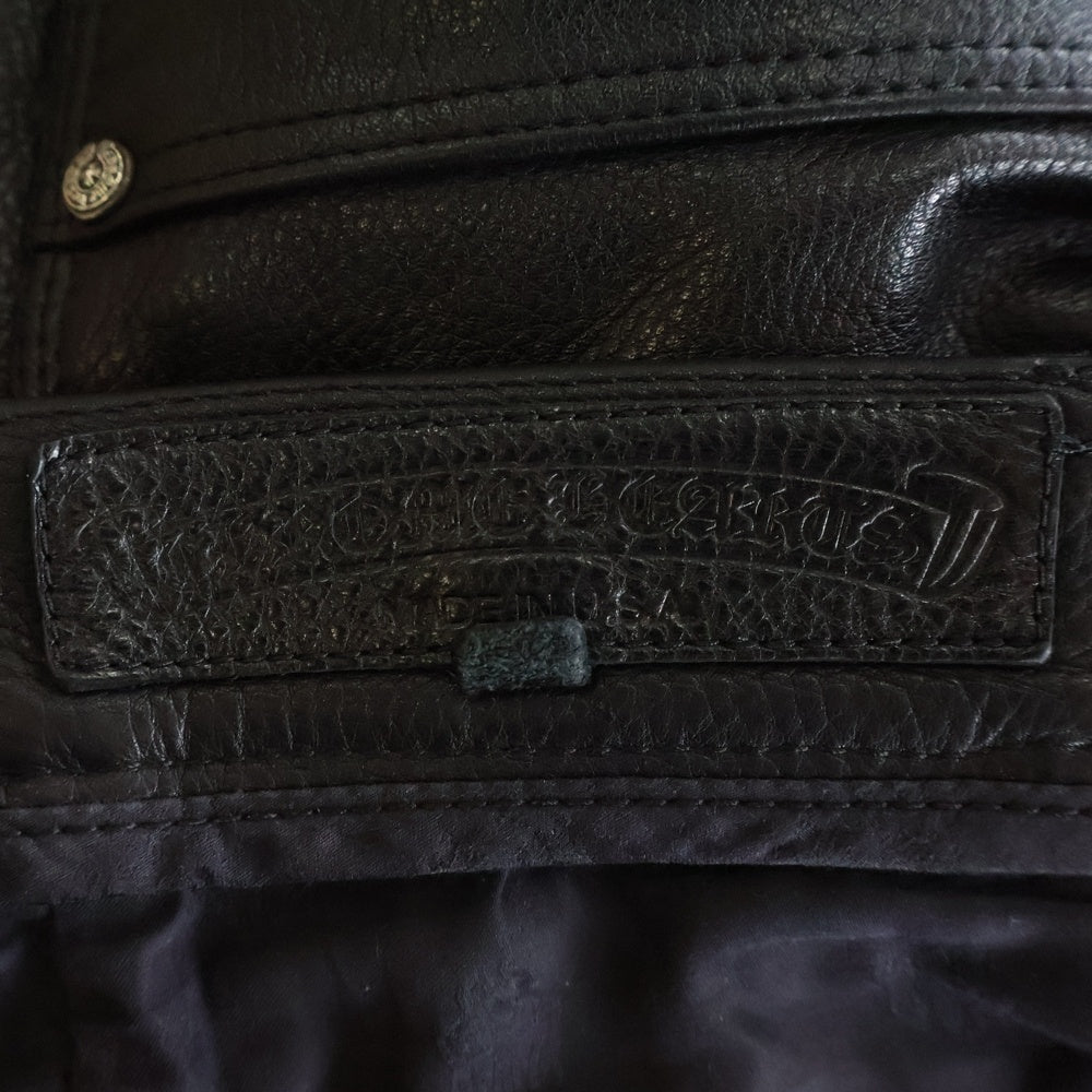 CHROME HEARTS(クロムハーツ) Carpenter Double Knee Leather Pants カーペンター ダブルニー レザーパンツ ブラック