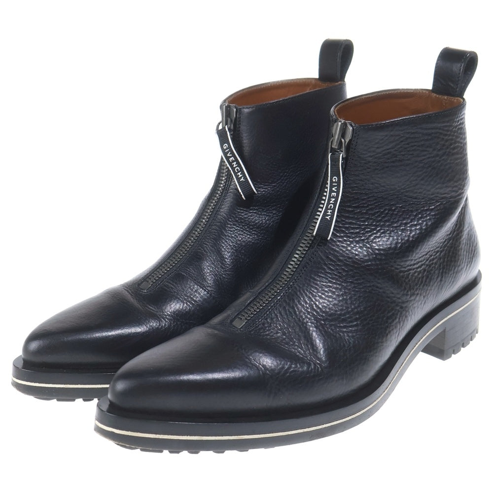GIVENCHY(ジバンシィ) RICHMOND BOOT ZIP リッチモンド アンクルロゴ ジップアップ レザーブーツ ブラック BH600TH09K